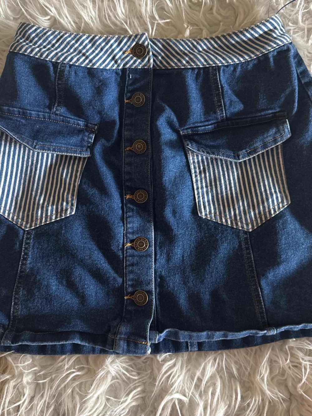 Jean Mini Skirt Size Jr Size M w pockets